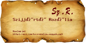 Szijjártó Rozália névjegykártya